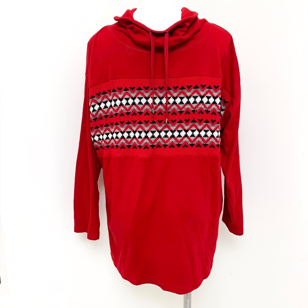 BOGO Chaps Long Sleeve Sweater Top Red Large